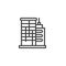 Office buildings line icon