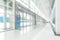 Office business building blur background of white empty room inside lobby hall interior, medical clinic hallway, or airport