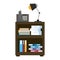 Office cabinet with telephone and folders inside
