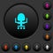 Office chair dark push buttons with color icons