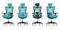 Office chair or desk chair from various points of view. Furniture in flat design. Vector.
