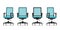 Office chair or desk chair from various points of view. Furniture in flat design. Vector.