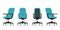 Office chair or desk chair from various points of view. Furniture in flat design. Vector.