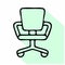 Office chair flat line icon. Apartment furniture sign, vector illustration of study room armchair