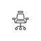 Office chair front view line icon