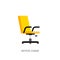 Office chair icon desk vector work seat armchair. Business office chair flat icon