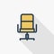 Office chair line flat icon