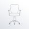 Office chair line icon. Business furniture outline sign. Vector illustration.