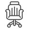 Office chair line icon, Coworking concept, office armchair sign on white background, chair icon in outline style for