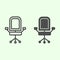 Office chair line and solid icon. Armchair with wheels comfortable business furniture outline style pictogram on white