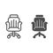 Office chair line and solid icon, Coworking concept, office armchair sign on white background, chair icon in outline