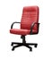 Office chair from red leather. Isolated