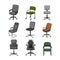 office chair set cartoon vector illustration