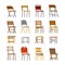 Office chair set in flat style