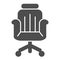 Office chair solid icon, Coworking concept, office armchair sign on white background, chair icon in glyph style for