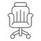 Office chair thin line icon, Coworking concept, office armchair sign on white background, chair icon in outline style