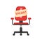 Office chair with vacancy advertisement