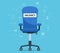 Office chair with a vacant seat. Concept finding an employee to work.