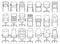 Office chair vector outline set icon. Vector illustration armchair on white background. Isolated outline set icon office