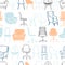 Office chairs and armchairs. Vector  pattern