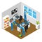 Office Cleaning Isometric Composition