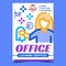 Office Cleaning Service Advertising Poster Vector