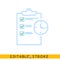 Office clipboard time list schedule icon. Editable stroke flat line icon. Doodle sketch