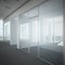 Office corridor door glass