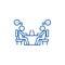 Office coworkers line icon concept. Office coworkers flat  vector symbol, sign, outline illustration.