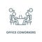 Office coworkers vector line icon, linear concept, outline sign, symbol