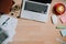 Office desk table with keyboard,calculator