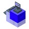 Office digital printing icon, isometric style