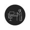 Office disinfection black glyph icon. Cleaning service. Pictogram for web, mobile app