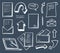 Office Documentation and Arrows Icons Set Vector