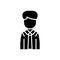 Office employee black icon concept. Office employee flat vector symbol, sign, illustration.