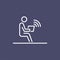 Office employer working on laptop wireless connection business people icon simple line flat illustration