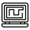 Office engineer laptop icon, outline style