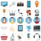 Office equipment icons set, cartoon style