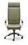 Office executive chair in green leather front view