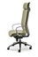 Office executive chair in green leather side view