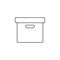 Office File Box thin line icon, archive outline vector logo illustration, linear pictogram isolated on white