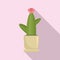 Office flower cactus icon, flat style