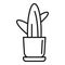 Office flower cactus icon, outline style