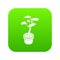 Office flower icon green vector