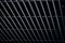 Office grille ceiling. Modern black metal grille ceiling, suspended covering. Abstract design texture