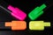 Office Highlighter on a black background. Office Mazak to draw a