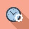 Office hour icon flat vector. Flexible work