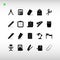 Office icon set in black or glyph style