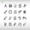 Office icon set in outline style