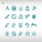Office icon set in two tone blue color style